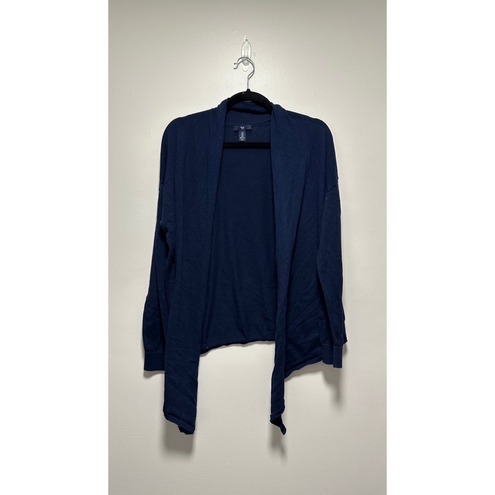 Gap Womens Navy Blue Open Front Draped Waterfall Cardigan Sweater Size M